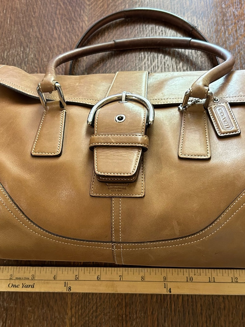 Coach Tan Leather F04S-9550 SoHo Beautiful Satchel Shoulder Bag - Picture 4 of 7